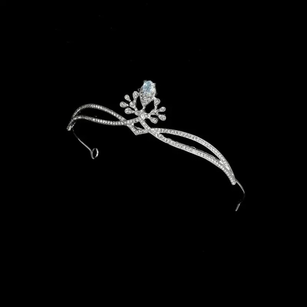Silver Crystal Tiara Headband